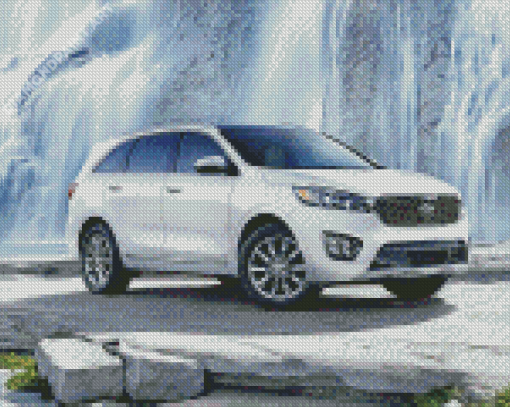 Kia Sorento By Waterfall Diamond Paintings