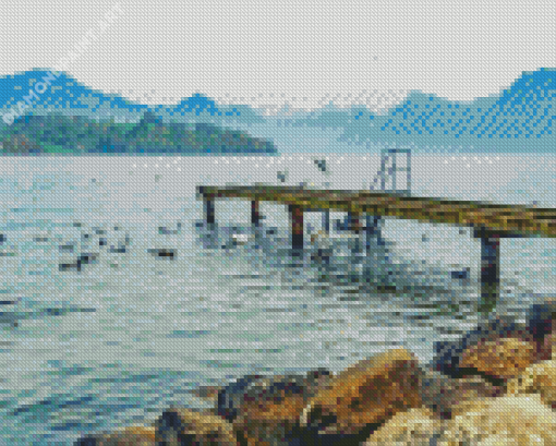 Lake Lucerne Pier Diamond Painting