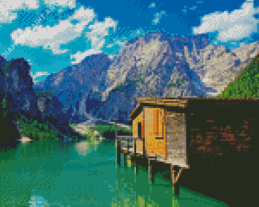 Lake Cabin Landscape Diamond Painting