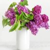 Lilac Flowers In White Vase Diamond Paintings