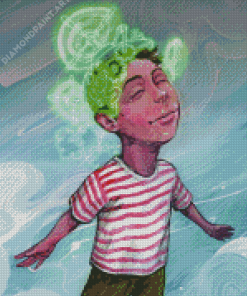 Little Boy Dreaming Illustration Diamond Painting