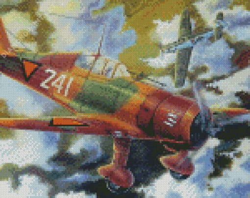 Military Fokker Diamond Painting