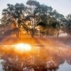 Misty Sunrise On River Diamond Paintings