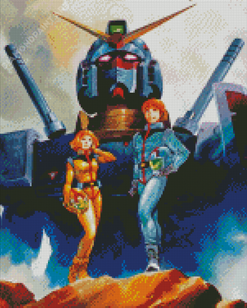 Mobile Suit Gundam Vintage Anime Characters Diamond Painting