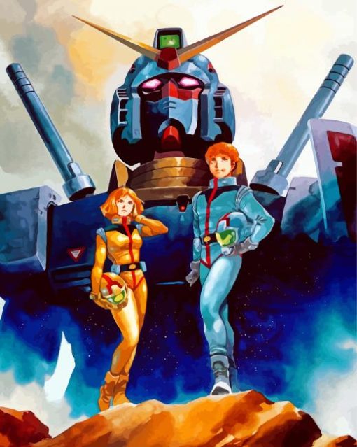 Mobile Suit Gundam Vintage Anime Characters Diamond Painting