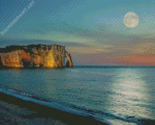 Moon Over Ocean Landscape Diamond Paintings