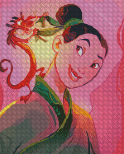 Mushu And Mulan Art Diamond Painting