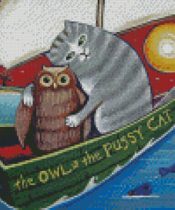 Owl And The Pussy Cat Diamond Painting