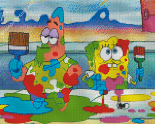 Patrick Star And Spongebob Diamond Painting