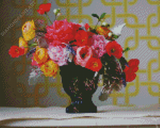 Peonies And Ranunculus Vase Diamond Paintings