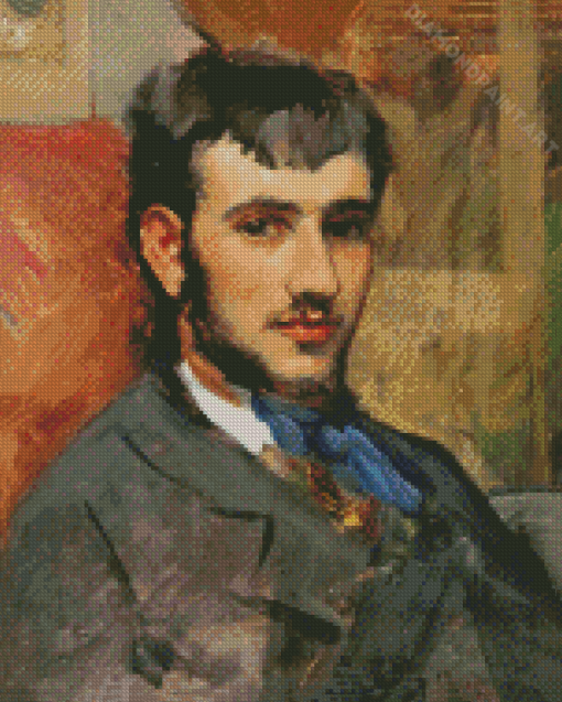 Portrait De Renoir By Frederic Bazille Diamond Painting