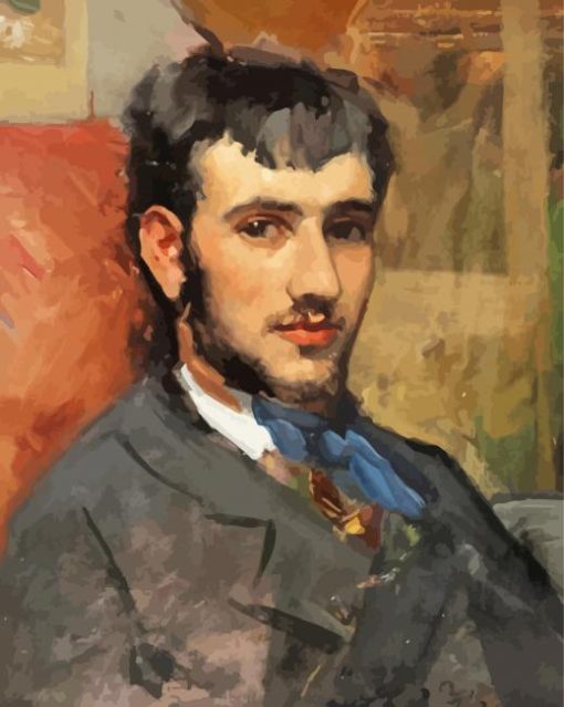 Portrait De Renoir By Frederic Bazille Diamond Painting