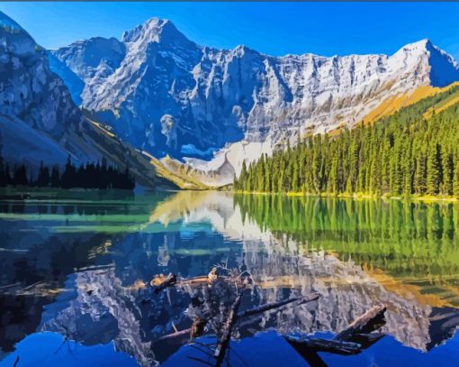 Rawson Lake Alberta Reflection Diamond Painting