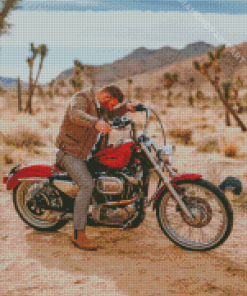 Red Cruiser Motorcycle Diamond Painting