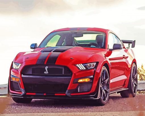 Red Ford Shelby GT500 Diamond Painting