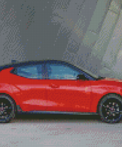 Red Hyundai Veloster Diamond Painting