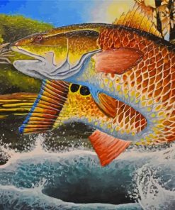 Red Drum Fish Art Diamond Painting