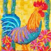 Rooster Flowers Art Diamond Paintings