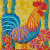 Rooster Flowers Art Diamond Paintings