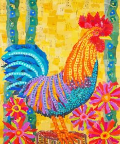 Rooster Flowers Art Diamond Paintings