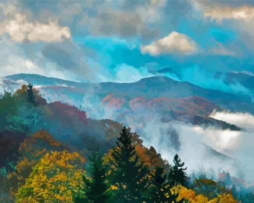 Smoky Mountain National Park Landscape Diamond Painting