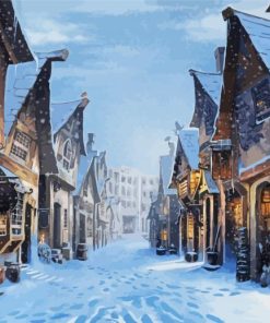 Snowy Diagon Alley Diamond Painting