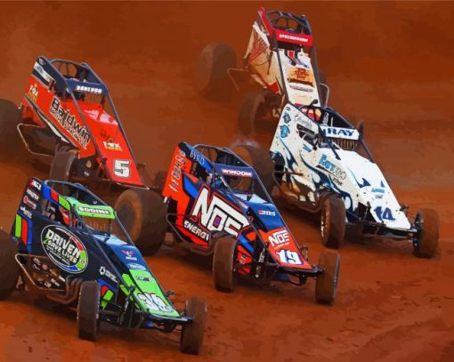 Sprint Cars Racing Diamond Painting