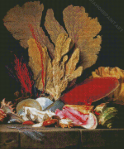 Still Life Coral And Seashells Diamond Paintings