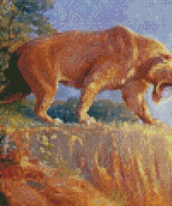 Strong Smilodon Diamond Paintings