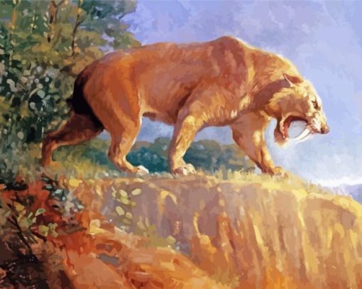 Strong Smilodon Diamond Paintings