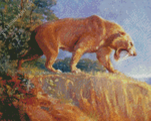 Strong Smilodon Diamond Paintings