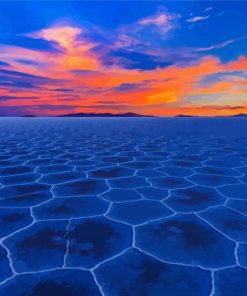 Sunset Bolivia Uyuni Salt Flat Diamond Paintings