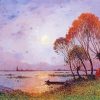 Sunset On The Grande Briere By Ferdinand Du Puigaudeau Diamond Painting