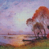 Sunset On The Grande Briere By Ferdinand Du Puigaudeau Diamond Painting