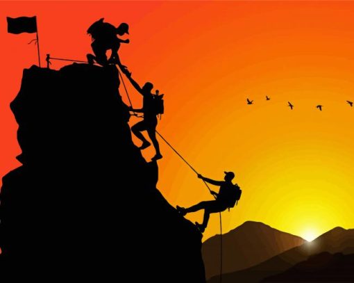 The Hikers Silhouette Diamond Painting