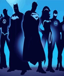 The Superheroes Silhouette Diamond Painting