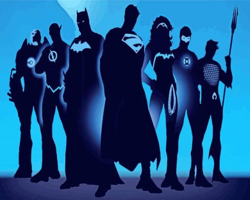 The Superheroes Silhouette Diamond Painting