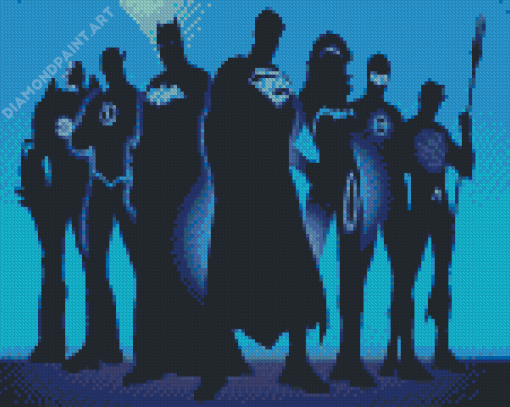 The Superheroes Silhouette Diamond Painting