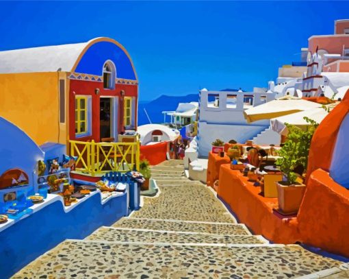 Thira City Streets Diamond Painting