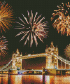 UK Tower Bridge Fireworks Diamond Paintings