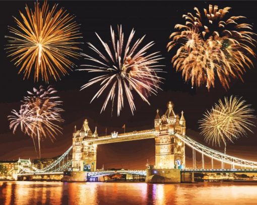 UK Tower Bridge Fireworks Diamond Paintings