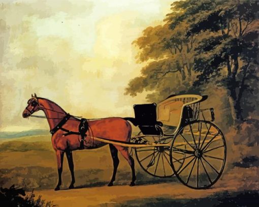 Vintage Horse And Carriage Diamond Paintins