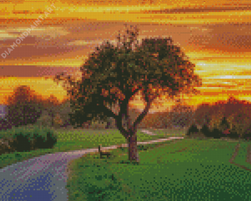 Westerwald Sunset Diamond Painting