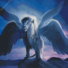 White Lion Wings Diamond Painting