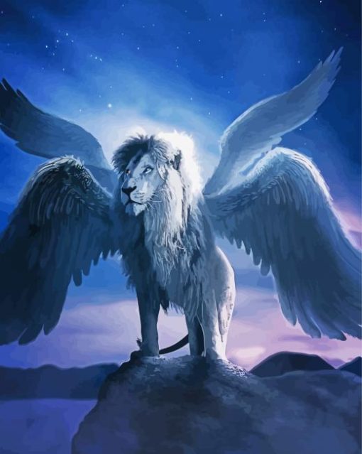 White Lion Wings Diamond Painting