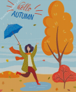 Wind Autumn Park Diamond Painting