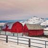 Winter Mountains Farm Diamond Paintings