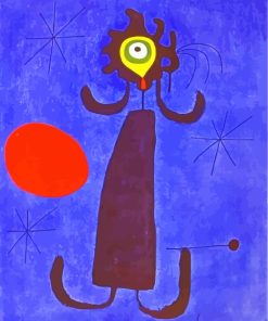 Woman In Front Of Sun Miro Art Diamond Painting