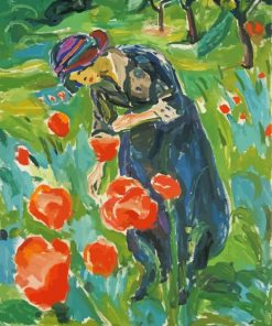 Woman And Poppies Diamond Painting