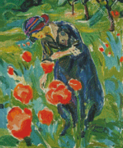 Woman And Poppies Diamond Painting